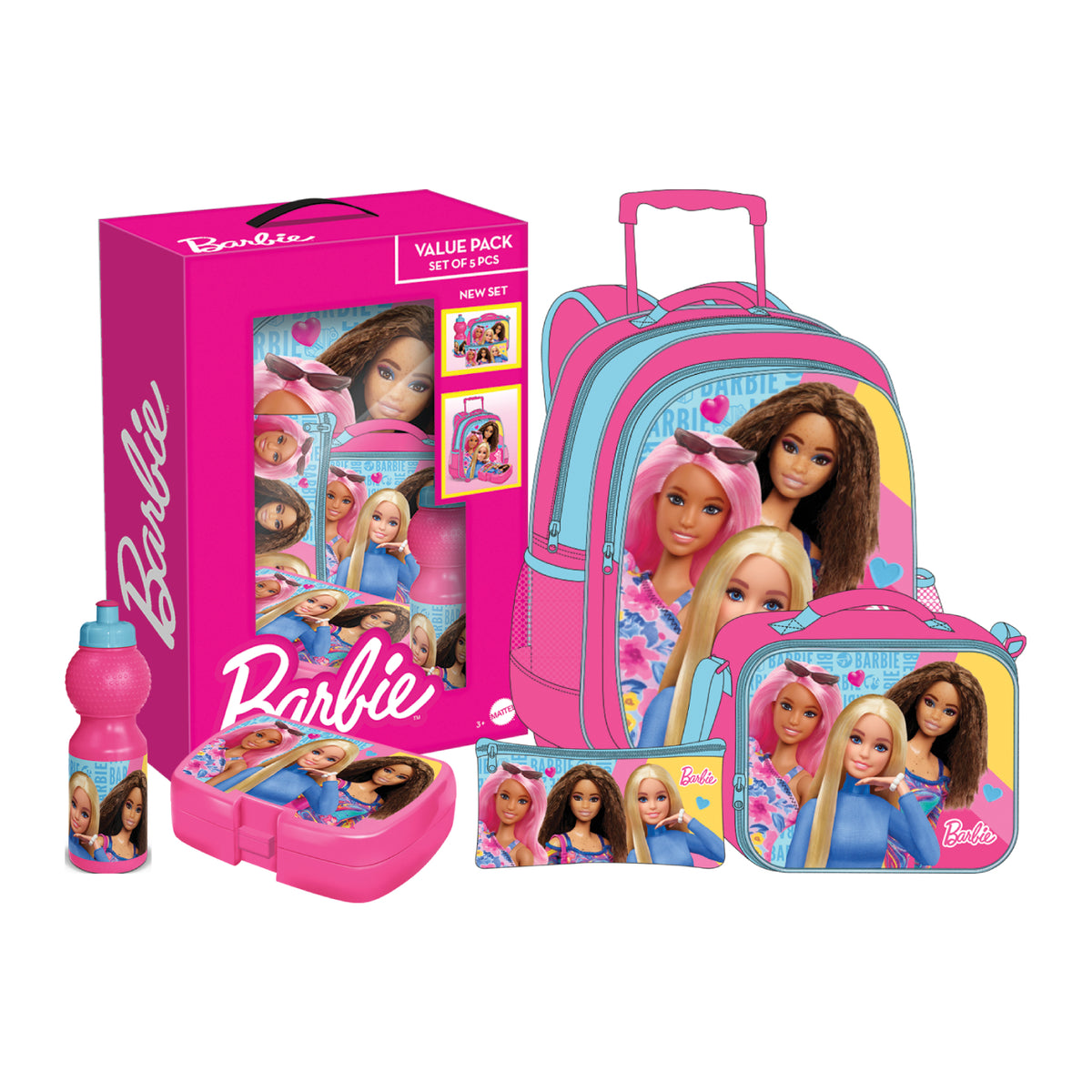 Barbie Friends 5-in-1 School Value Pack with Trolley Backpack (40.6 cm)