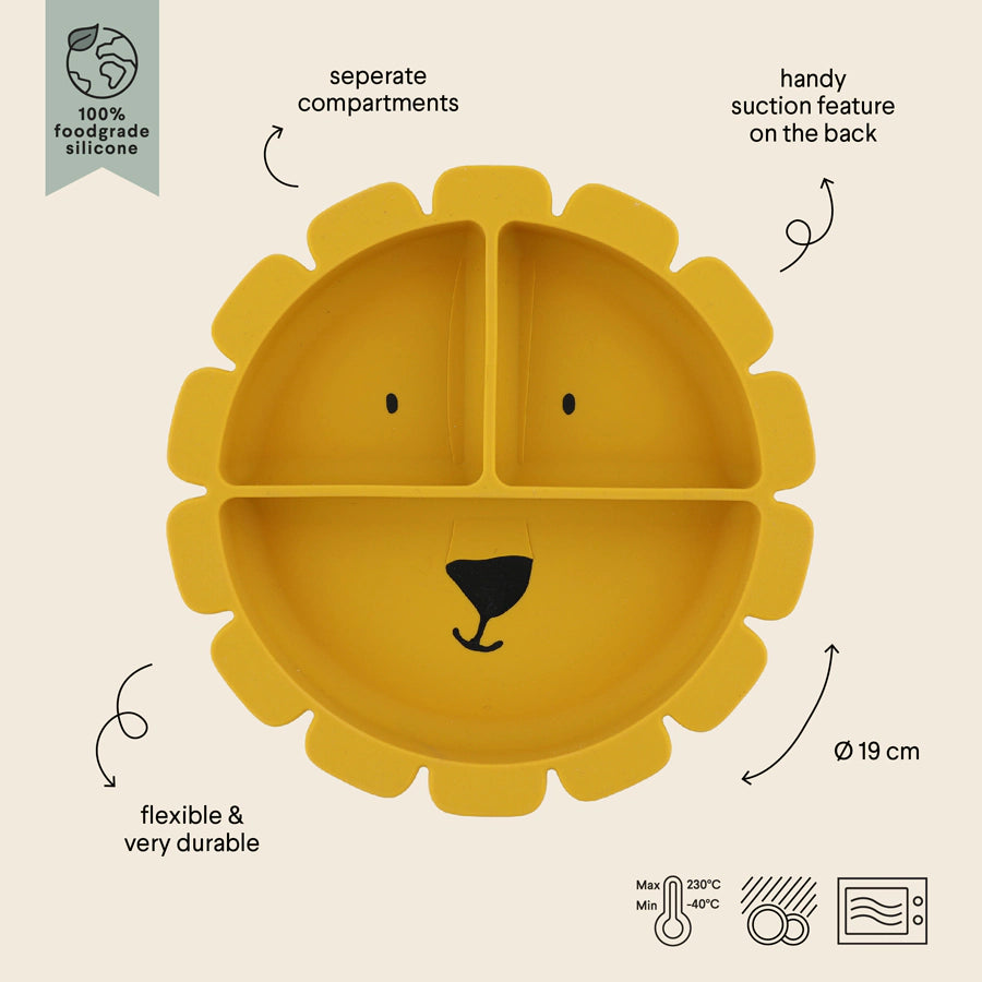 Trixie Silicone Divided Plate with suction Mr.Lion