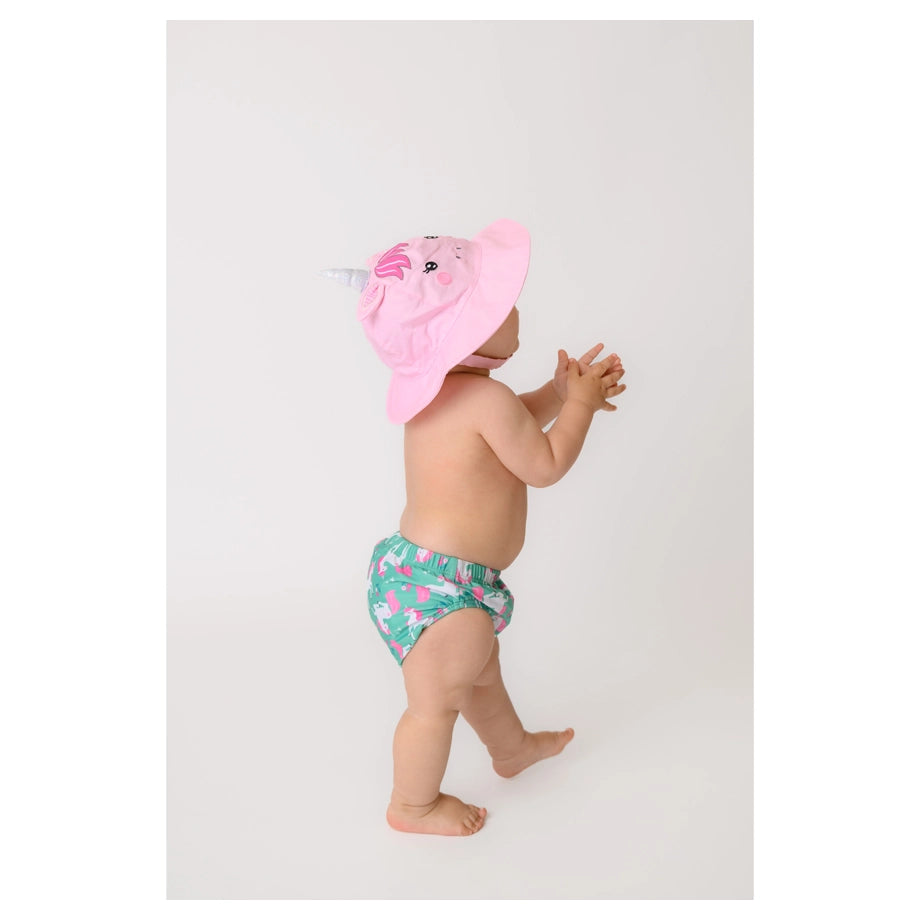 Zoocchini Baby Swim Diaper & Sun Hat Set Unity The Unicorn