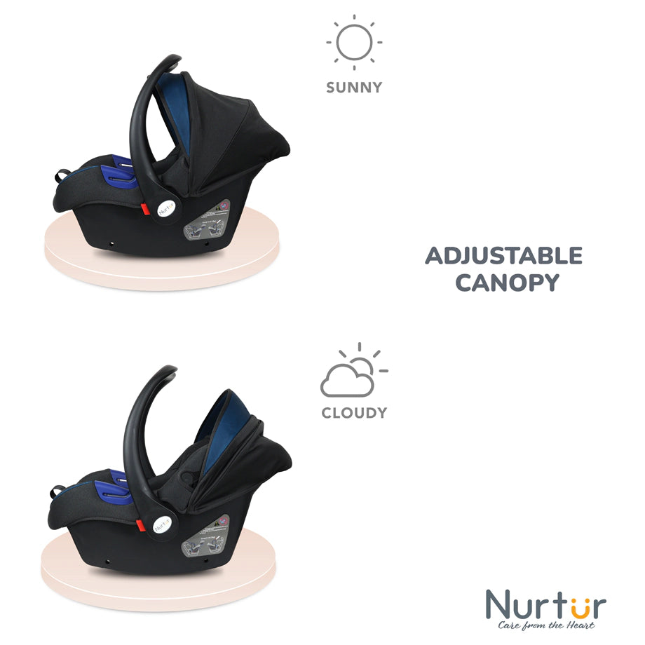 Nurtur Nemo Baby Carrier with Adjustable Canopy & Handle (Blue)