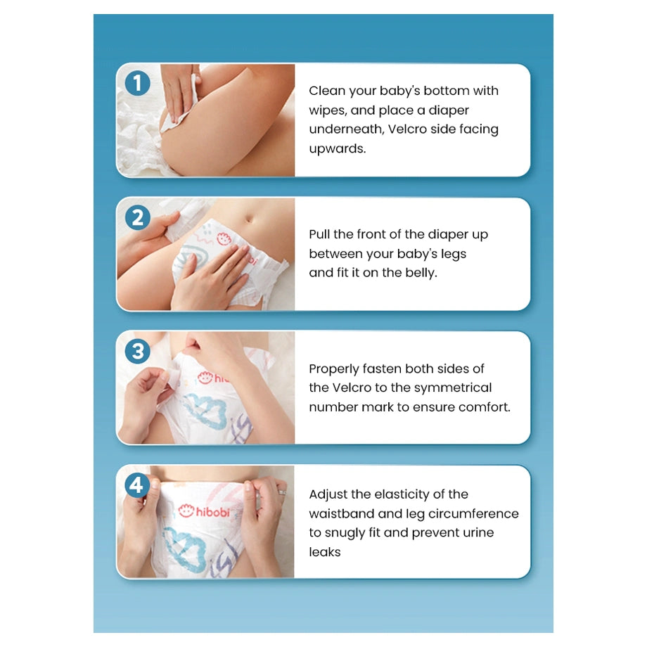 Hibobi Baby Diapers Size Extra Large (XL) Pack of 50
