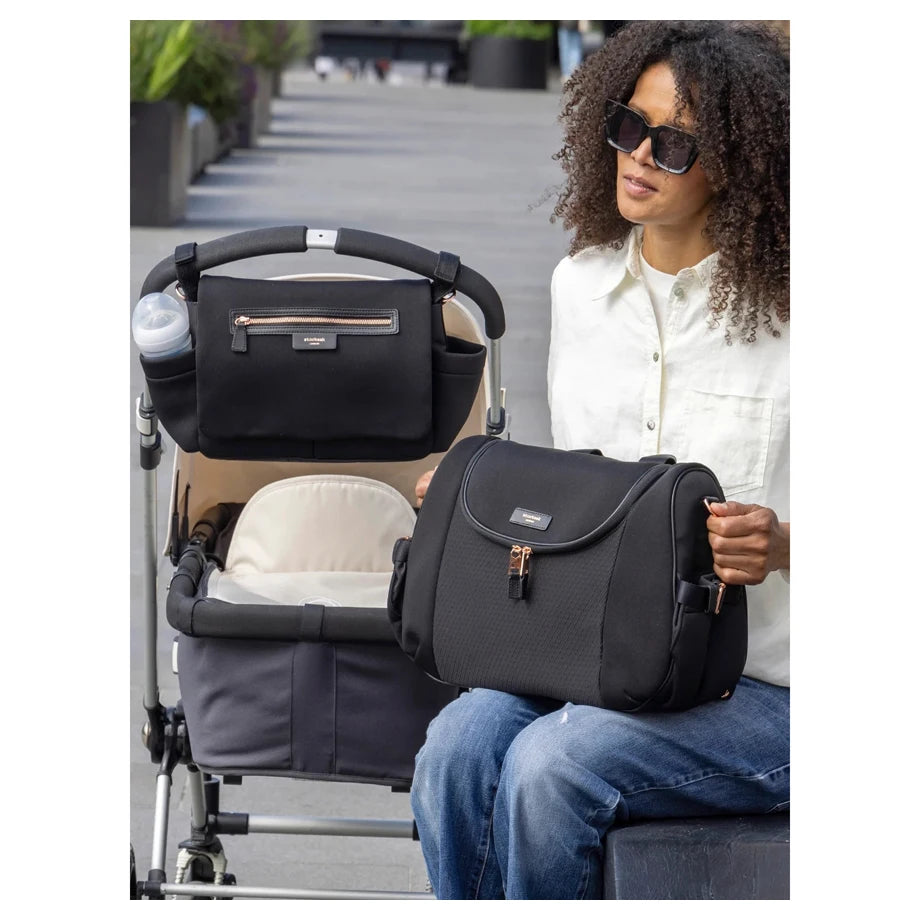 Storksak Poppy Luxe Diaper Bag (Black Scuba)