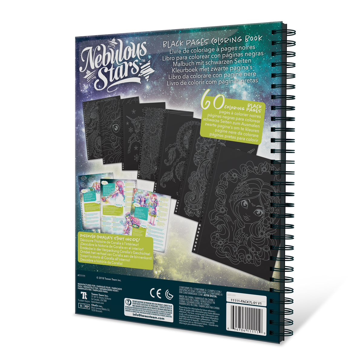 Nebulous Stars Black Pages Coloring Book