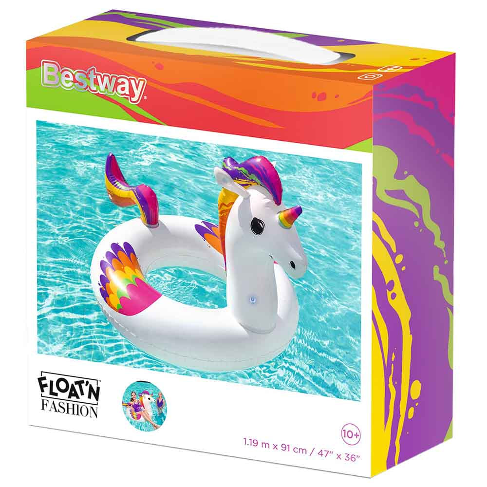 Bestway Fantasy Unicorn Swim Ring (47 Inch x 36 Inch/119cm x 91cm)