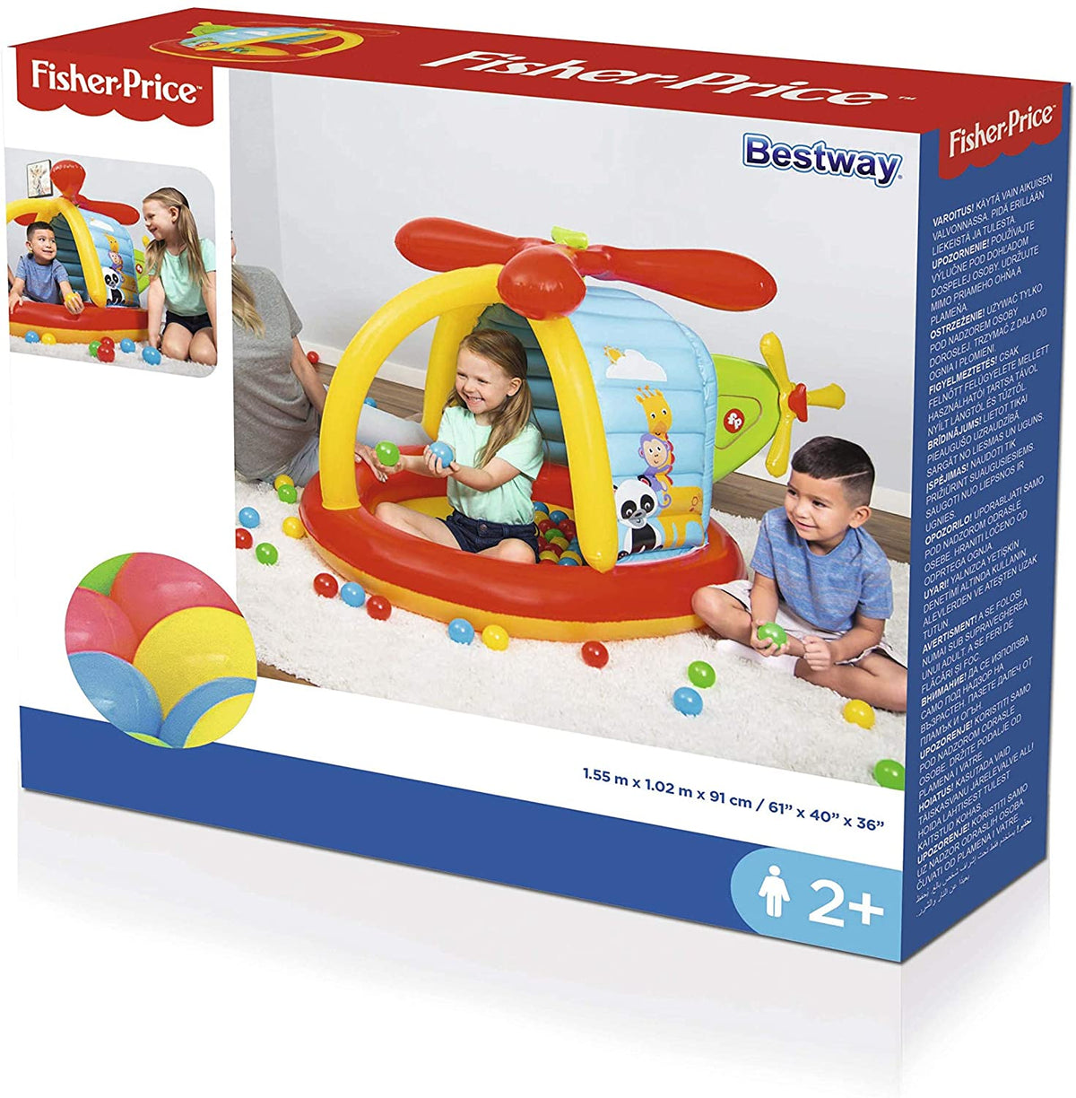 Bestway Helicopter Ball Pit (61 Inch x 40 Inch x 36 Inch / 1.55m x 1.02m x 91cm)