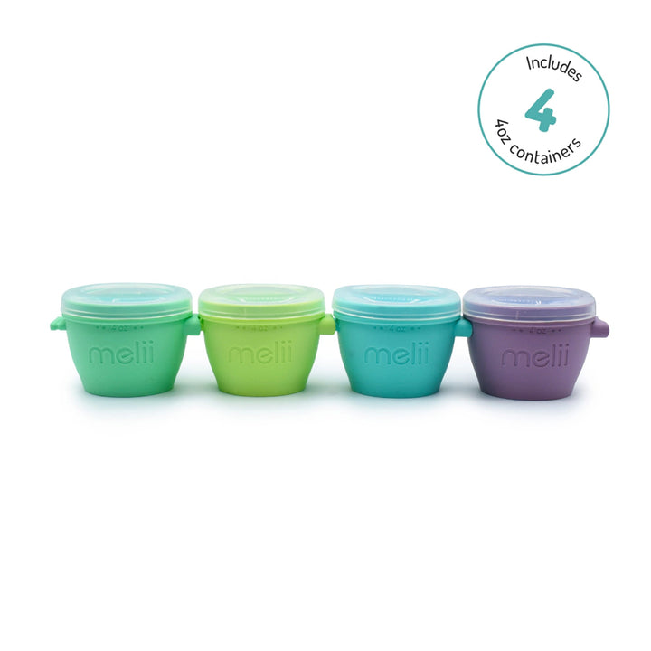 Melii Silicone Snap & Go Pads Food Storage Container 4 Oz (4 Pcs)