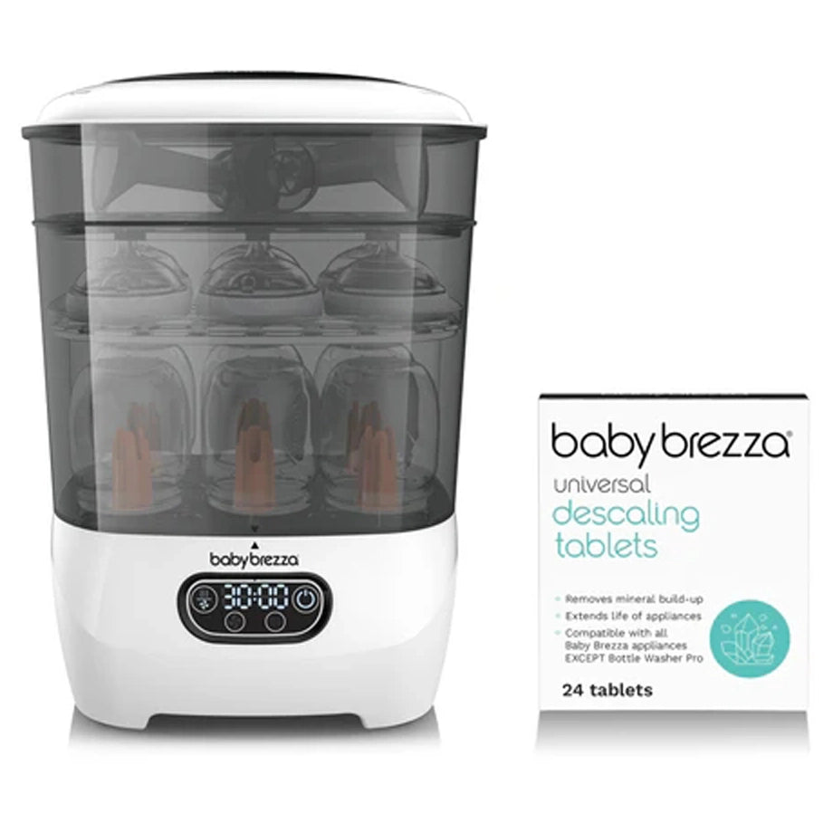 Baby Brezza One Step™ Baby Bottle Sterilizer and Dryer Advanced + Universal Descaler 24 Tablets