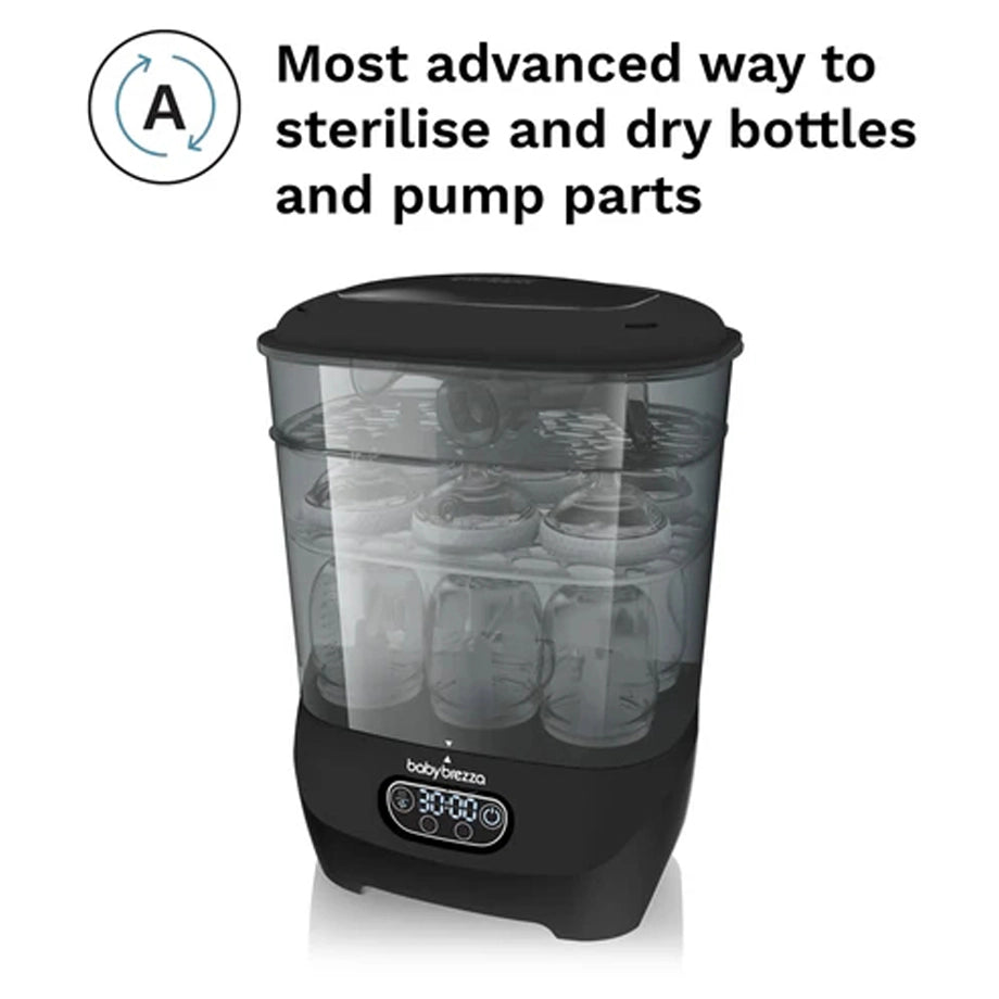Baby Brezza One Step™ Baby Bottle Sterilizer and Dryer Advanced (Black) + Universal Descaler 24 Tablets