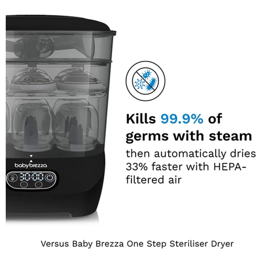 Baby Brezza One Step™ Baby Bottle Sterilizer and Dryer Advanced (Black) + Universal Descaler 24 Tablets