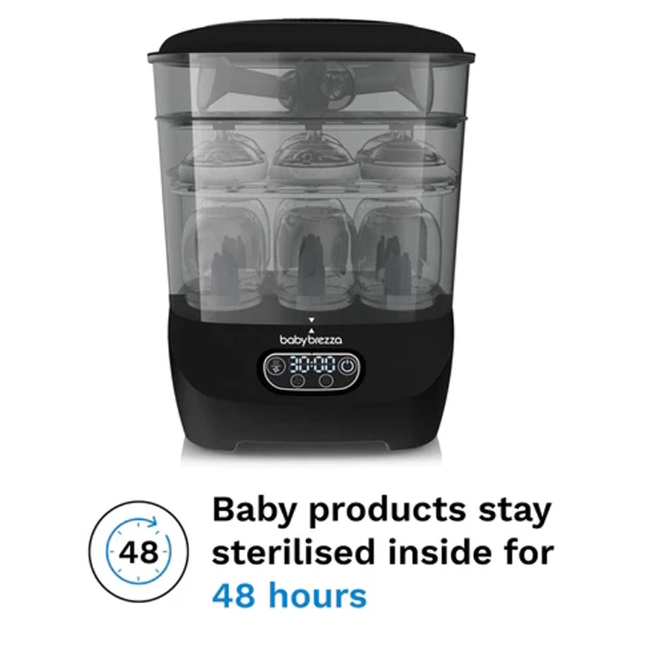 Baby Brezza One Step™ Baby Bottle Sterilizer and Dryer Advanced (Black) + Universal Descaler 24 Tablets