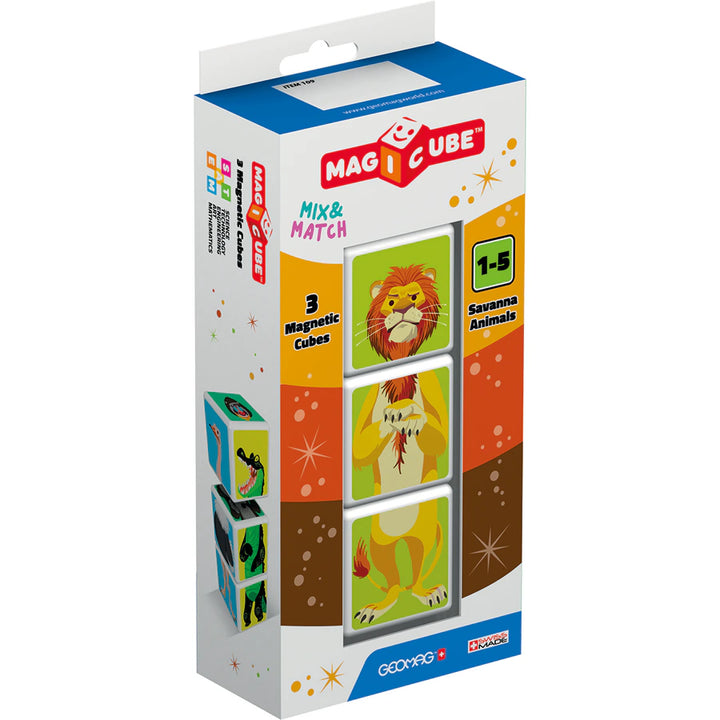 Geomag Magicube Mix & Match Savanna Animals Stem Toy 3pcs