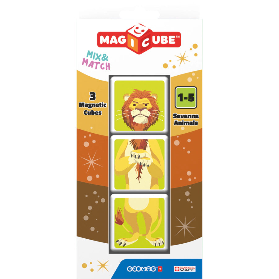 لعبة جذع حيوانات السافانا ماجيكوب من جيوماج، 3 قطع لعبة جذع حيوانات السافانا ماجيكوب من جيوماج، 3 قطع