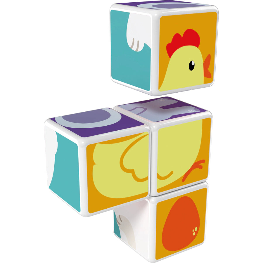 لعبة جيوماج ماجيكوب مطبوعة على شكل حيوانات مع بطاقات، 7 قطع لعبة جيوماج ماجيكوب مطبوعة على شكل حيوانات مع بطاقات، 7 قطع