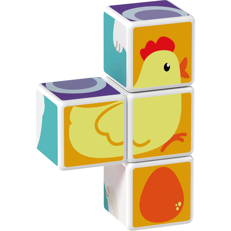 لعبة جيوماج ماجيكوب مطبوعة على شكل حيوانات مع بطاقات، 7 قطع لعبة جيوماج ماجيكوب مطبوعة على شكل حيوانات مع بطاقات، 7 قطع