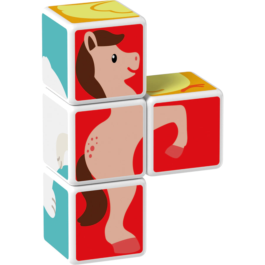 لعبة جيوماج ماجيكوب مطبوعة على شكل حيوانات مع بطاقات، 7 قطع لعبة جيوماج ماجيكوب مطبوعة على شكل حيوانات مع بطاقات، 7 قطع