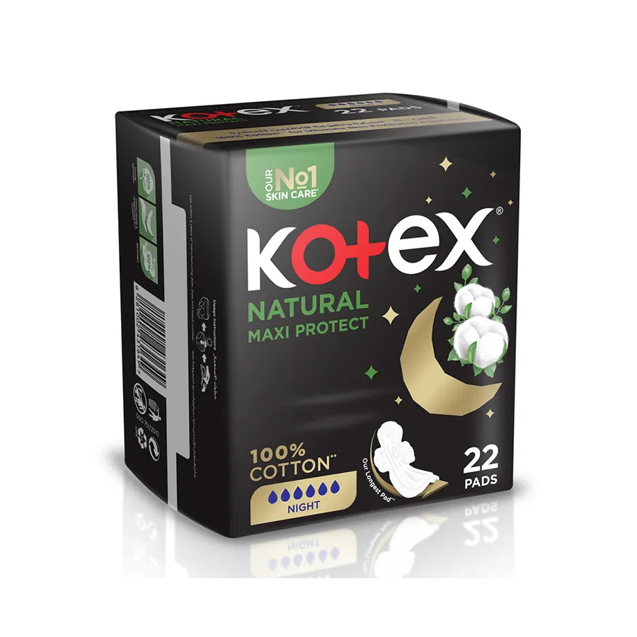 Kotex Natural Maxi Night Cotton 22's