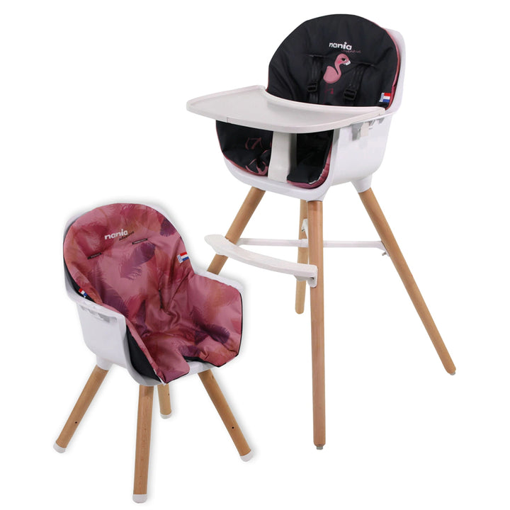 Nania Paulette 2in1 Highchair W/ Reversible Cushion (Flamingo)