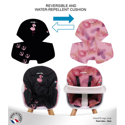Nania Paulette 2in1 Highchair W/ Reversible Cushion (Flamingo)