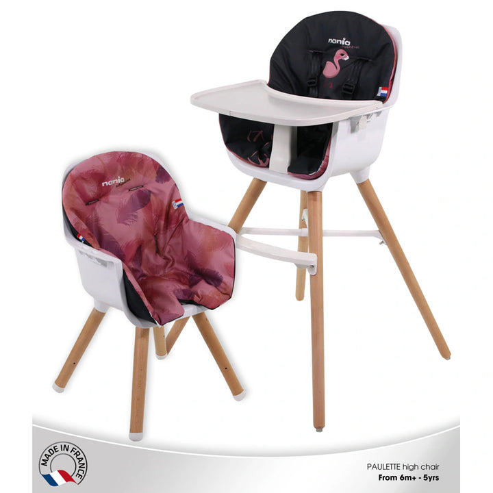 Nania Paulette 2in1 Highchair W/ Reversible Cushion (Flamingo)
