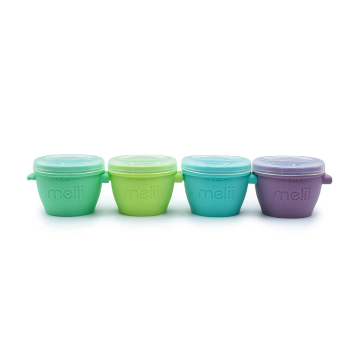 Melii Silicone Snap & Go Pads Food Storage Container 4 Oz (4 Pcs)