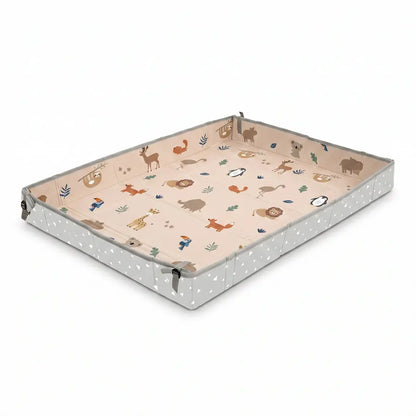 Snuggle Reversible Crawling Mat with Fence (Animals)
