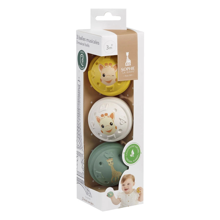 Sophie La Girafe 3 Musical Balls  Hearing (Yellow Green White)