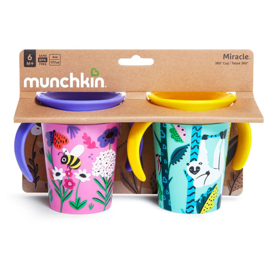 Munchkin Miracle 360° WildLove Trainer Pack of 2 (Lemur & Bee)