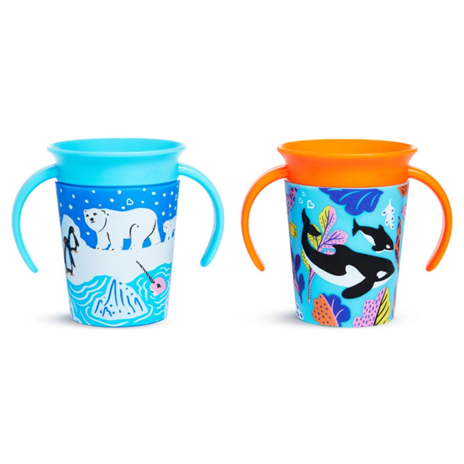Munchkin Miracle 360° WildLove Trainer Cup Pack of 2 (Polar Bear & Orca)