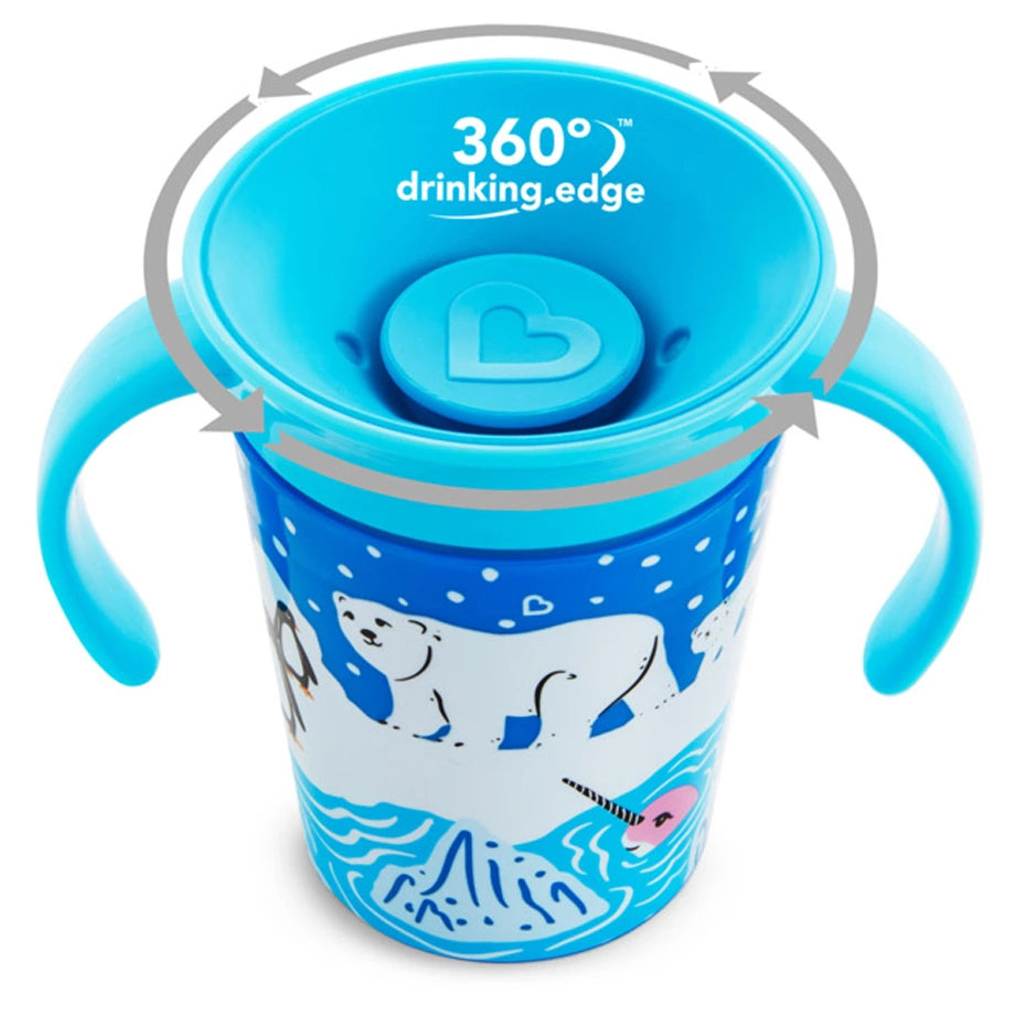 Munchkin Miracle 360° WildLove Trainer Cup Pack of 2 (Polar Bear & Orca)