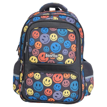 Bonfino Smiley Face School Backpack 17" (Multicolor)