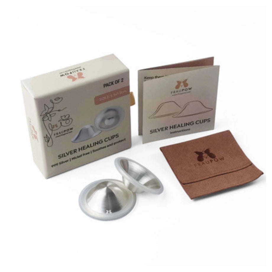 Fraupow Pure 999 Silver Breastfeeding Healing Cups (Pack of 2)