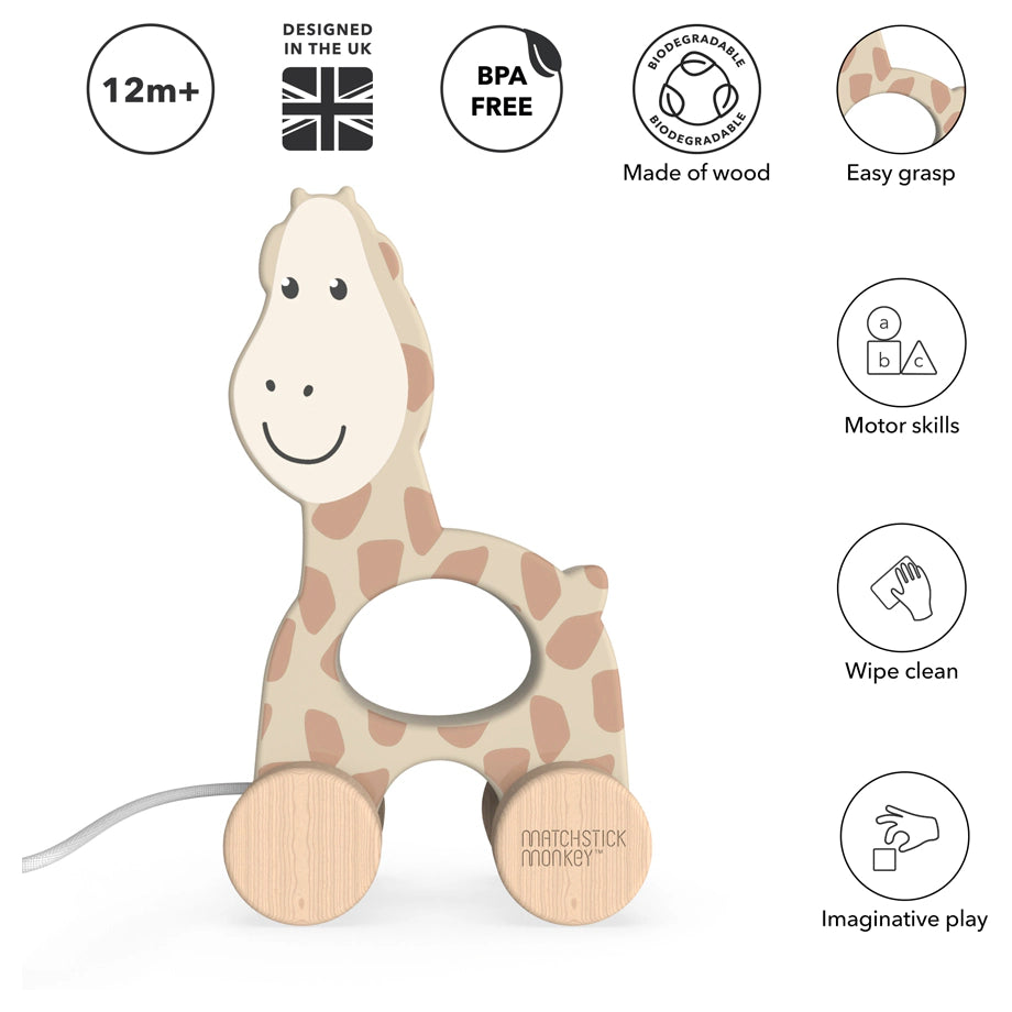Matchstick Monkey Playtime Pull Along Toy Giraffe