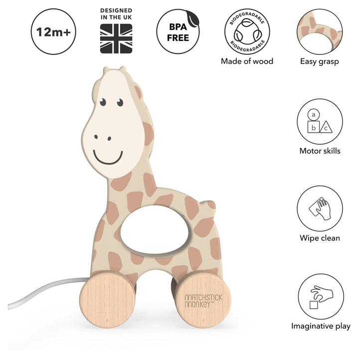 Matchstick Monkey Playtime Pull Along Toy Giraffe