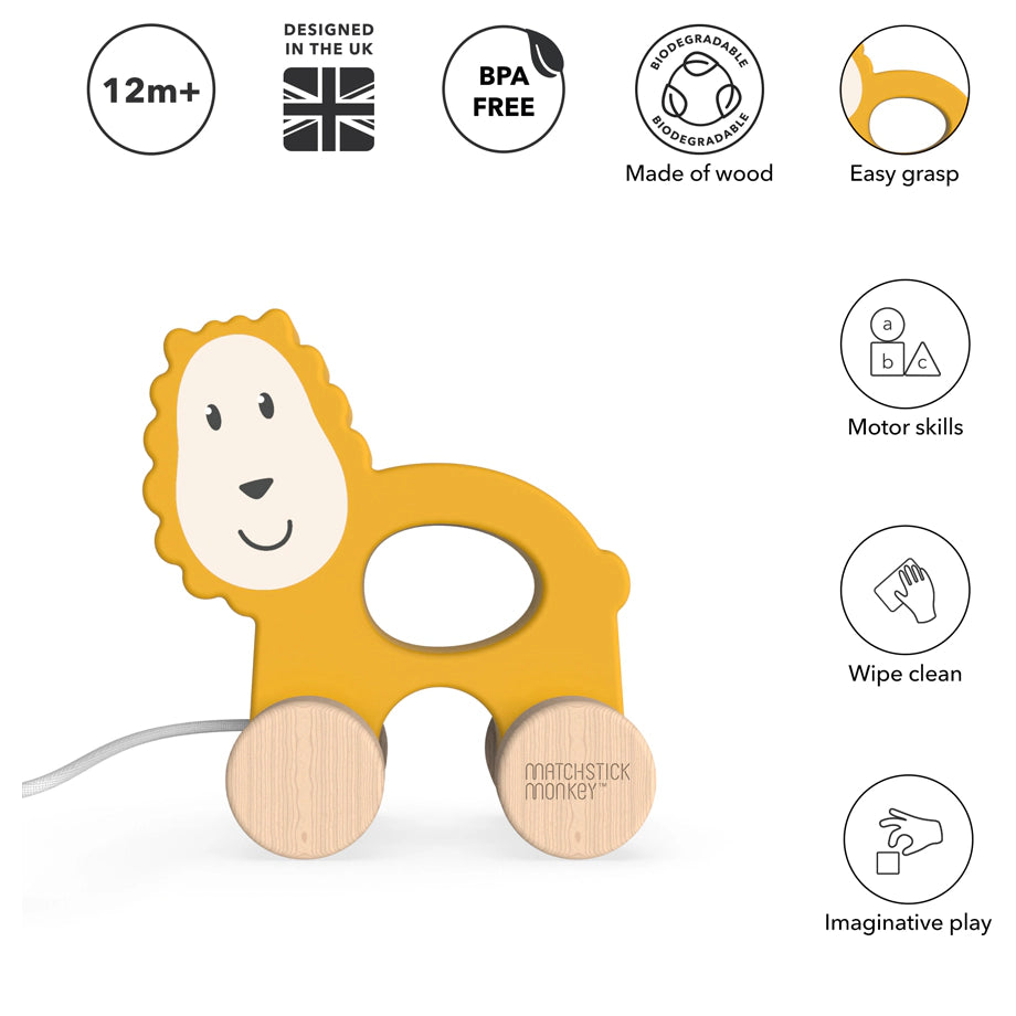 Matchstick Monkey Playtime Pull Along Toy Lion Matchstick Monkey Playtime Pull Along Toy Lion