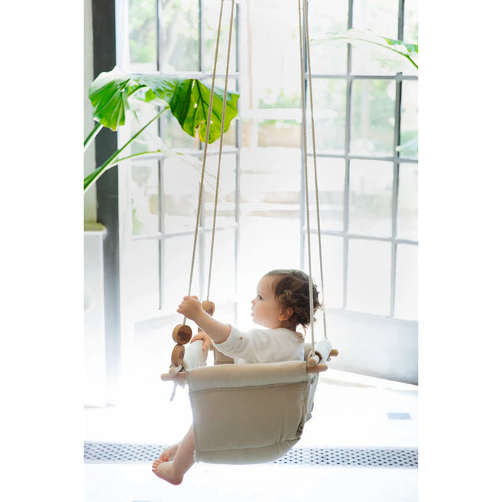 Larisa & Pumpkin Baby Swing Brown Striped
