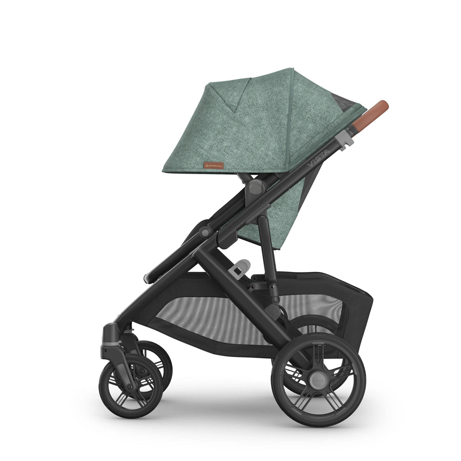 عربة أطفال UPPAbaby Vista V3 - جوين - مزيج أخضر | هيكل من الكربون | جلد سرج عربة أطفال UPPAbaby Vista V3 - جوين - مزيج أخضر | هيكل من الكربون | جلد سرج