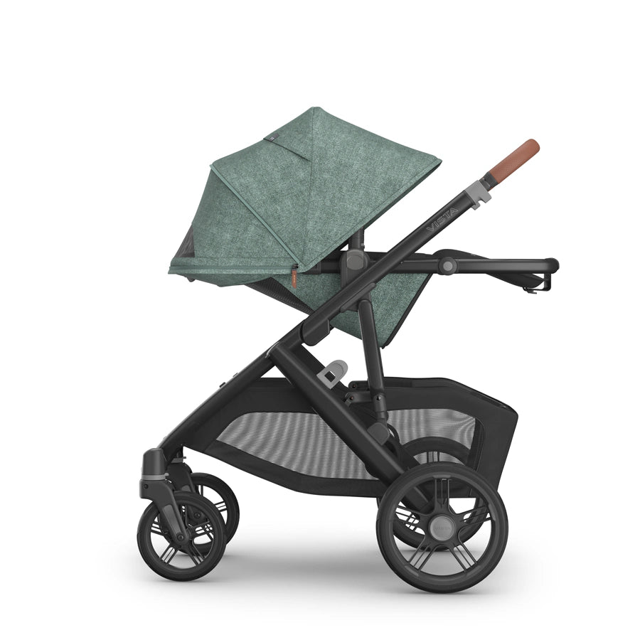 عربة أطفال UPPAbaby Vista V3 - جوين - مزيج أخضر | هيكل من الكربون | جلد سرج عربة أطفال UPPAbaby Vista V3 - جوين - مزيج أخضر | هيكل من الكربون | جلد سرج