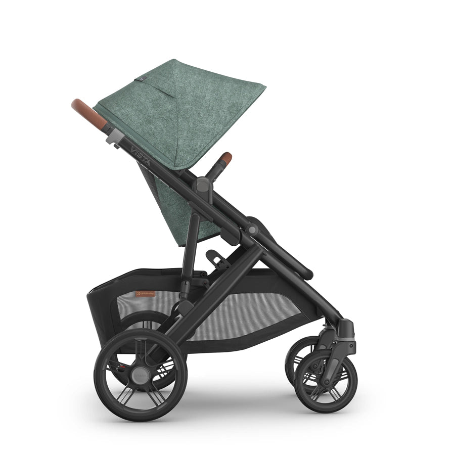 عربة أطفال UPPAbaby Vista V3 - جوين - مزيج أخضر | هيكل من الكربون | جلد سرج عربة أطفال UPPAbaby Vista V3 - جوين - مزيج أخضر | هيكل من الكربون | جلد سرج
