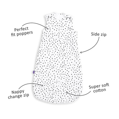 SnuzPouch Sleeping Bag, 1.0 Tog, 0-6M (Mono Spot)