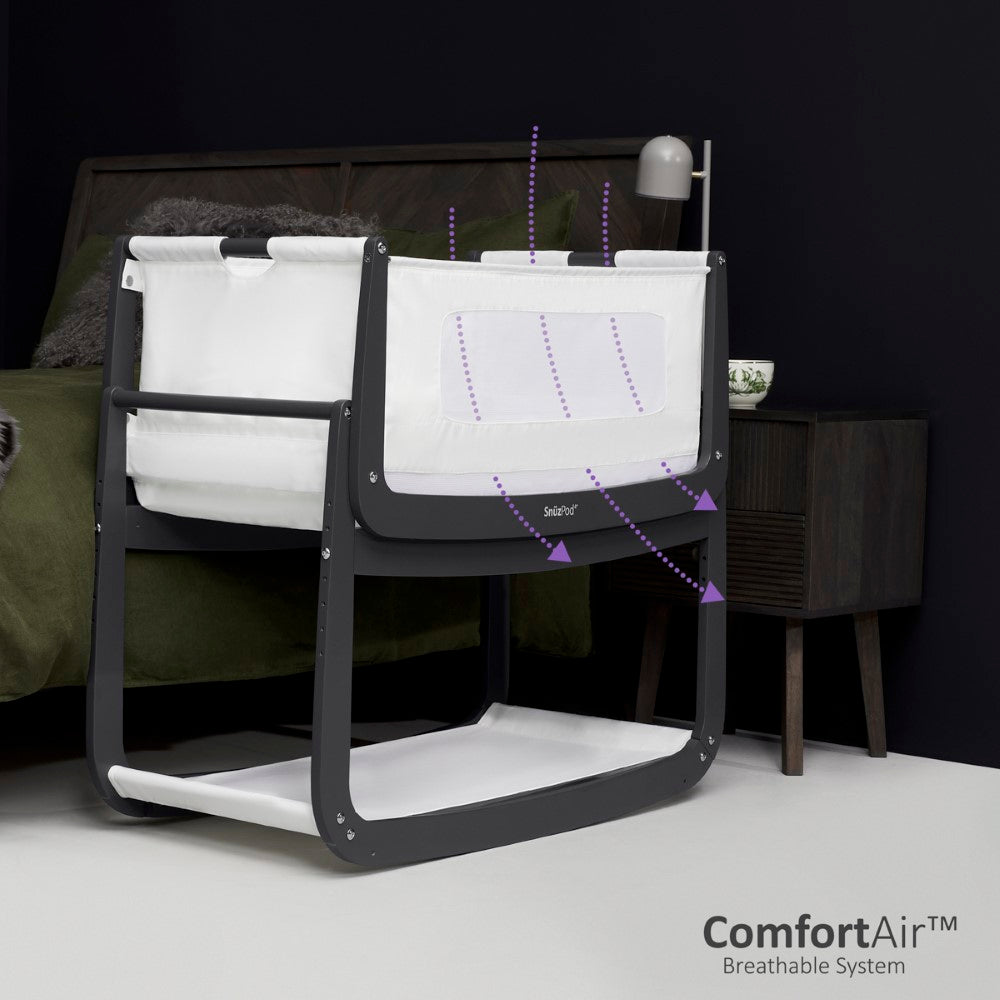 SnuzPod4 Bedside Crib (Slate)