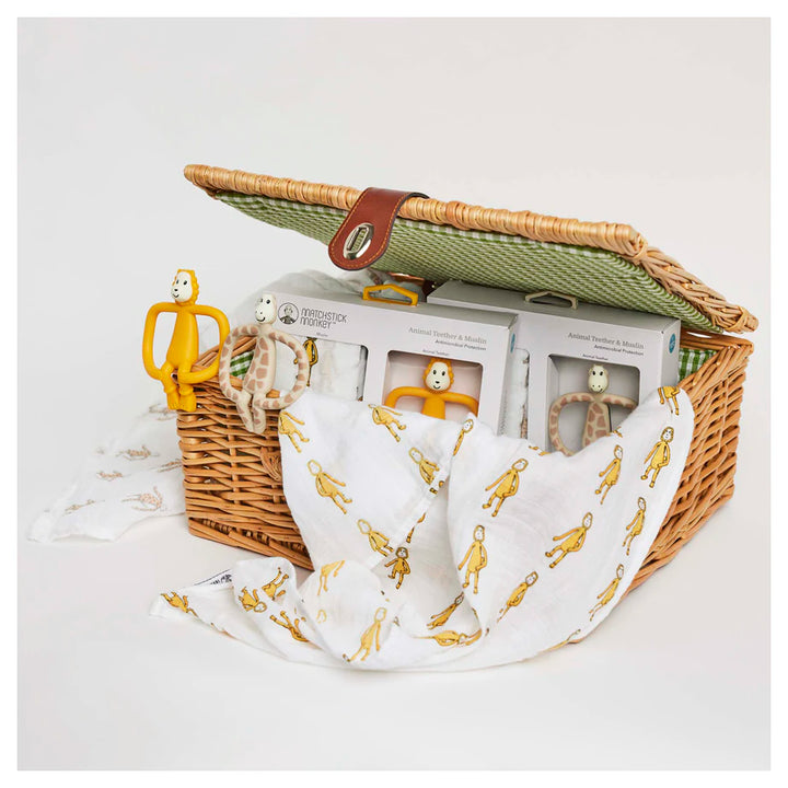 Matchstick Monkey Animal Teether & Muslin Gift Set Lion