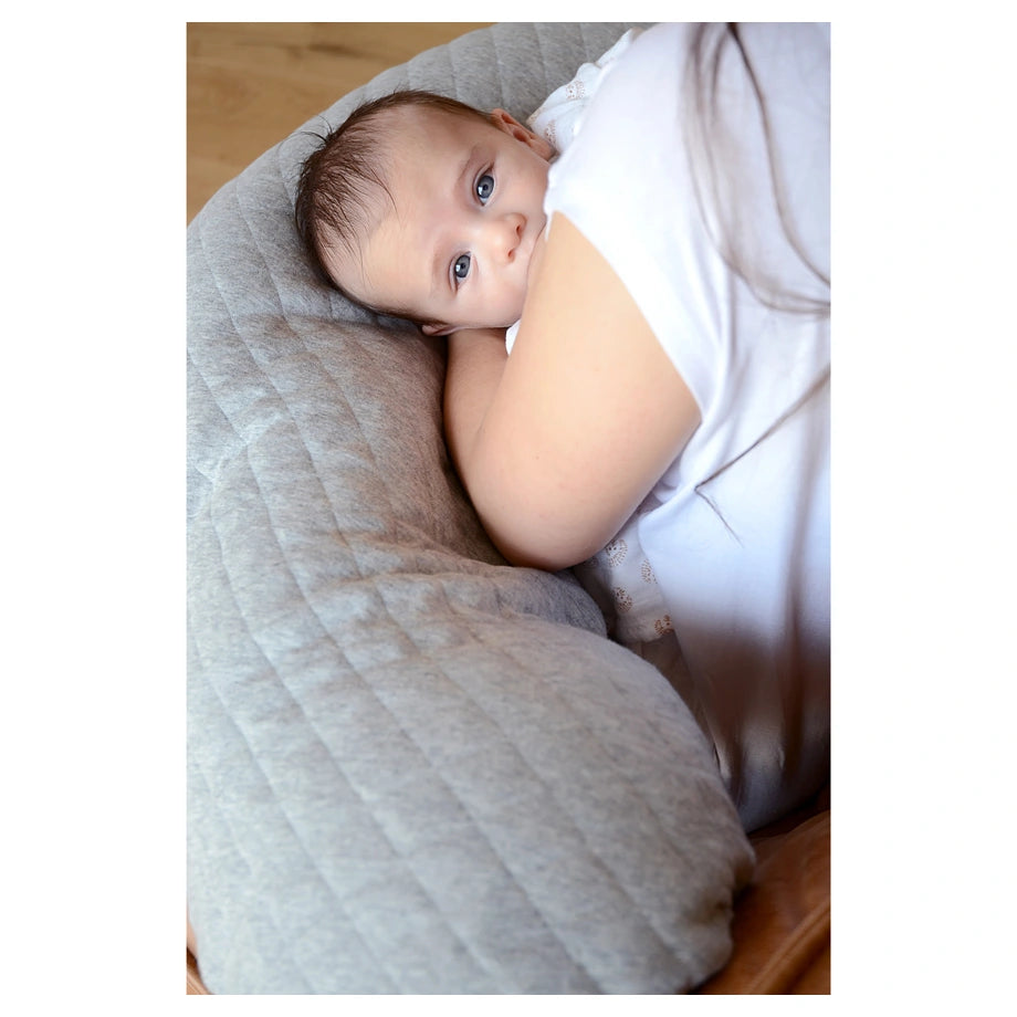 Beaba Big Flopsy Cotton Flower Nursing Pillow (Heather Grey)