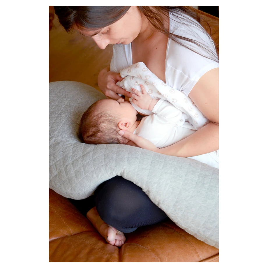 Beaba Big Flopsy Cotton Flower Nursing Pillow (Heather Grey)
