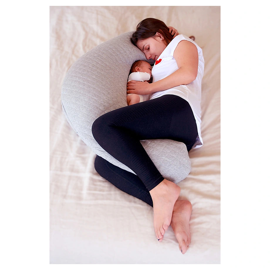 Beaba Big Flopsy Cotton Flower Nursing Pillow (Heather Grey)