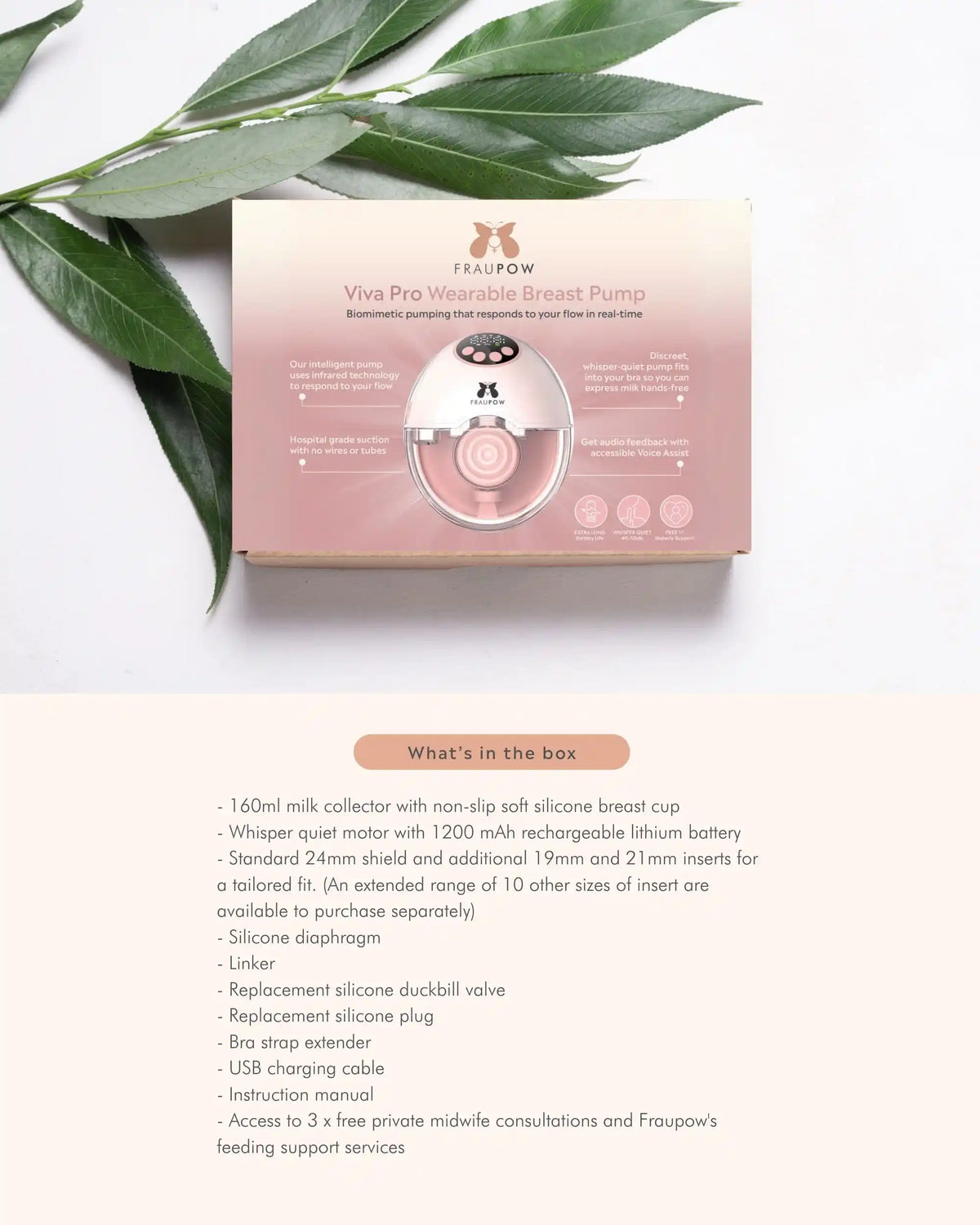 Fraupow Viva Pro Breast Pump | Hands-Free | Biomimetic Technology