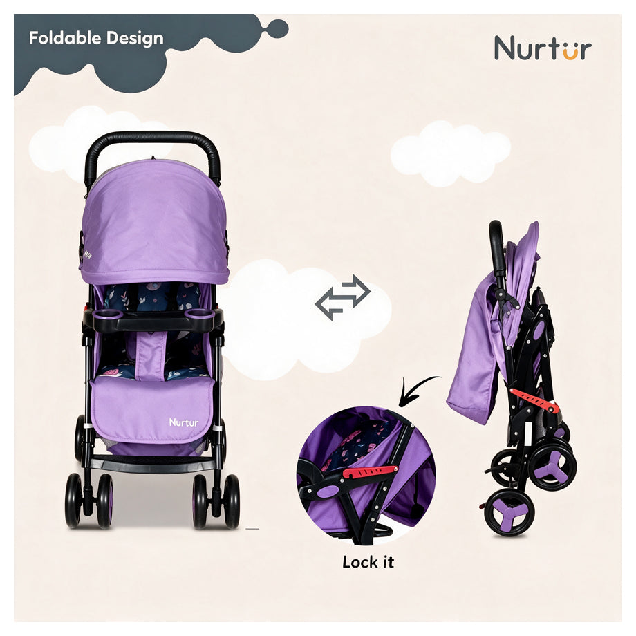 Nurtur Ryder Lightweight Baby Stroller (Purple)