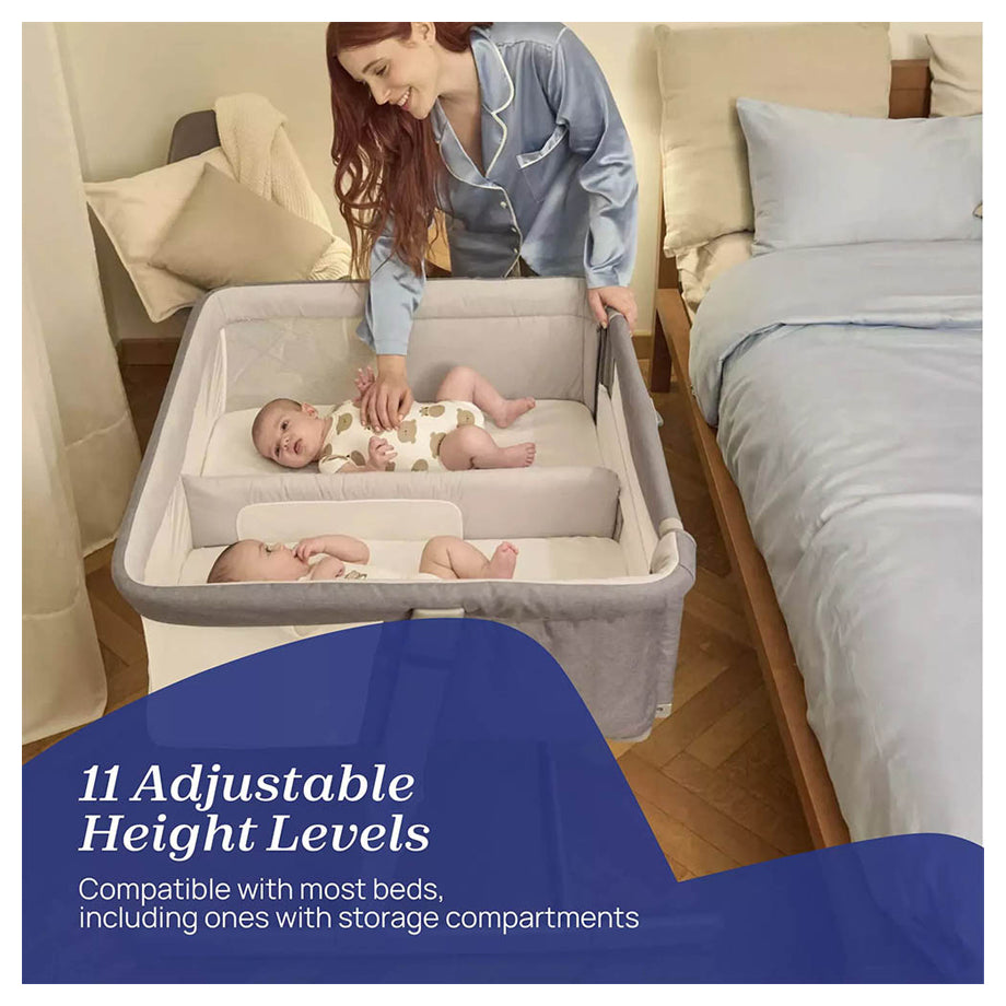 Chicco Next 2 Me Twins Bedside Crib (Magnet Grey)