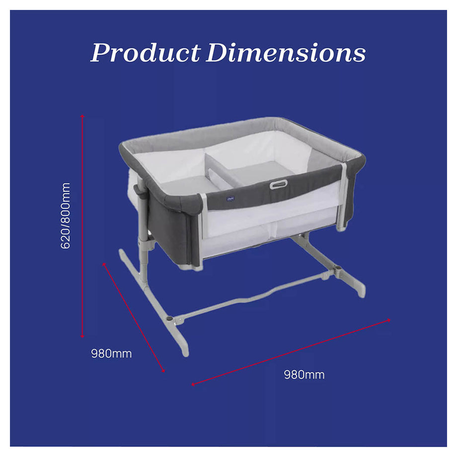Chicco Next 2 Me Twins Bedside Crib (Magnet Grey)