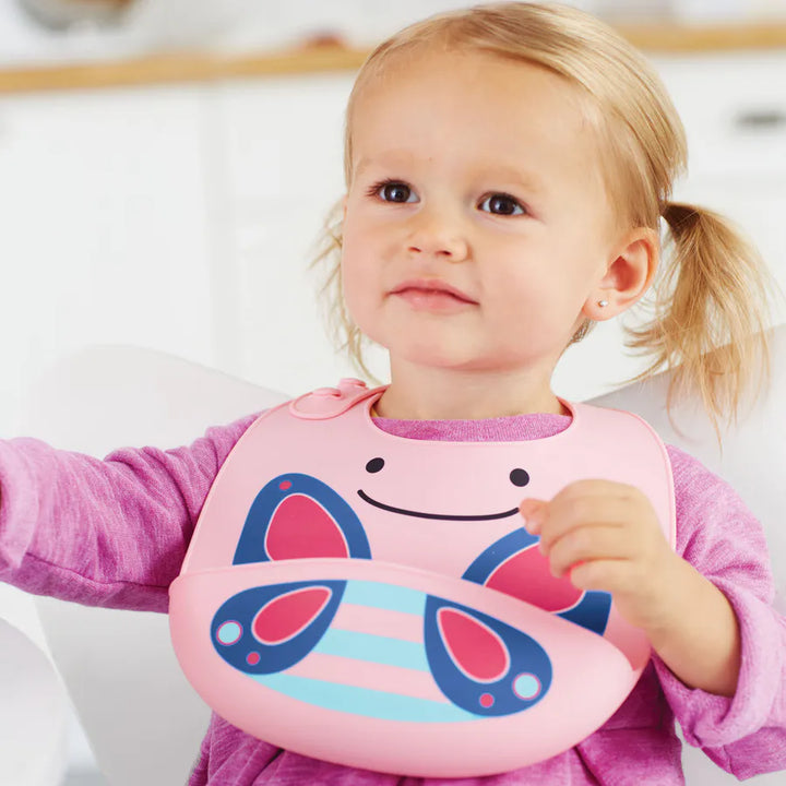 Skip Hop Zoo Fold & Go Silicone Bib Butterfly