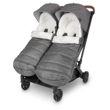 UPPAbaby Minu Duo Stroller Greyson Charcoal Mélange with Carbon Frame & Saddle Leather
